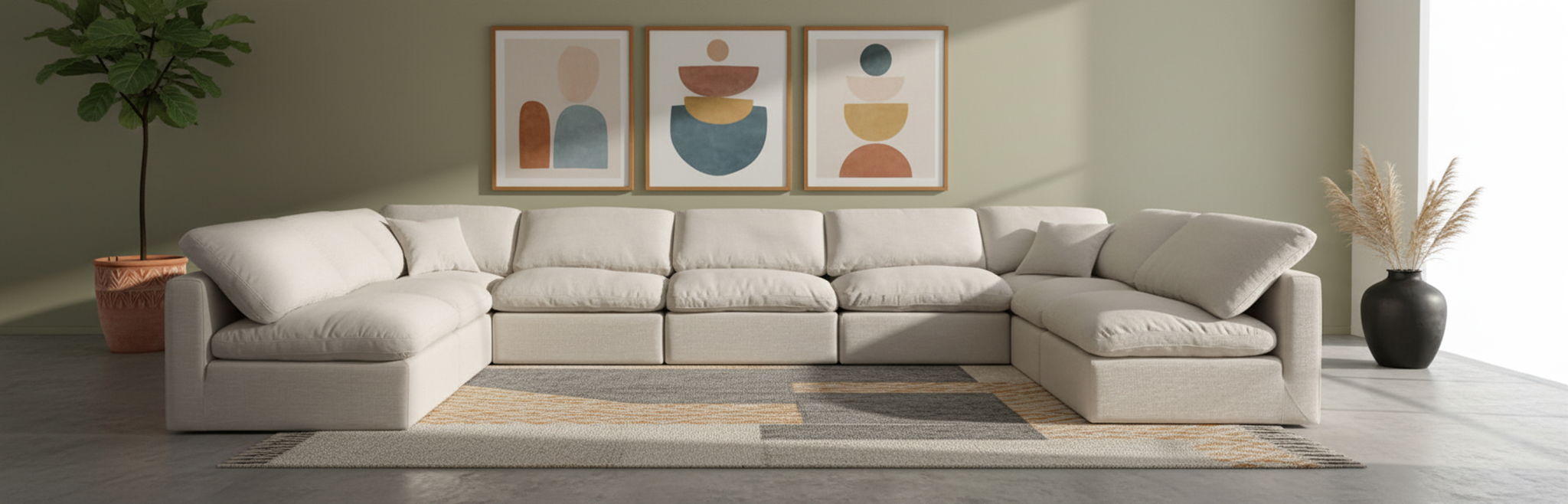 Indulge - Linen 7 Piece Modular U-Shaped Sectional - Urban Living Furniture (Los Angeles, CA)