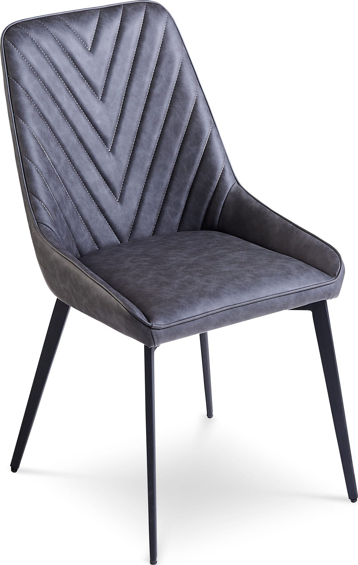 Lucia - Upholstered Synthetic Leather Dining Chair (Set of 2) - Charcoal And Black Metal