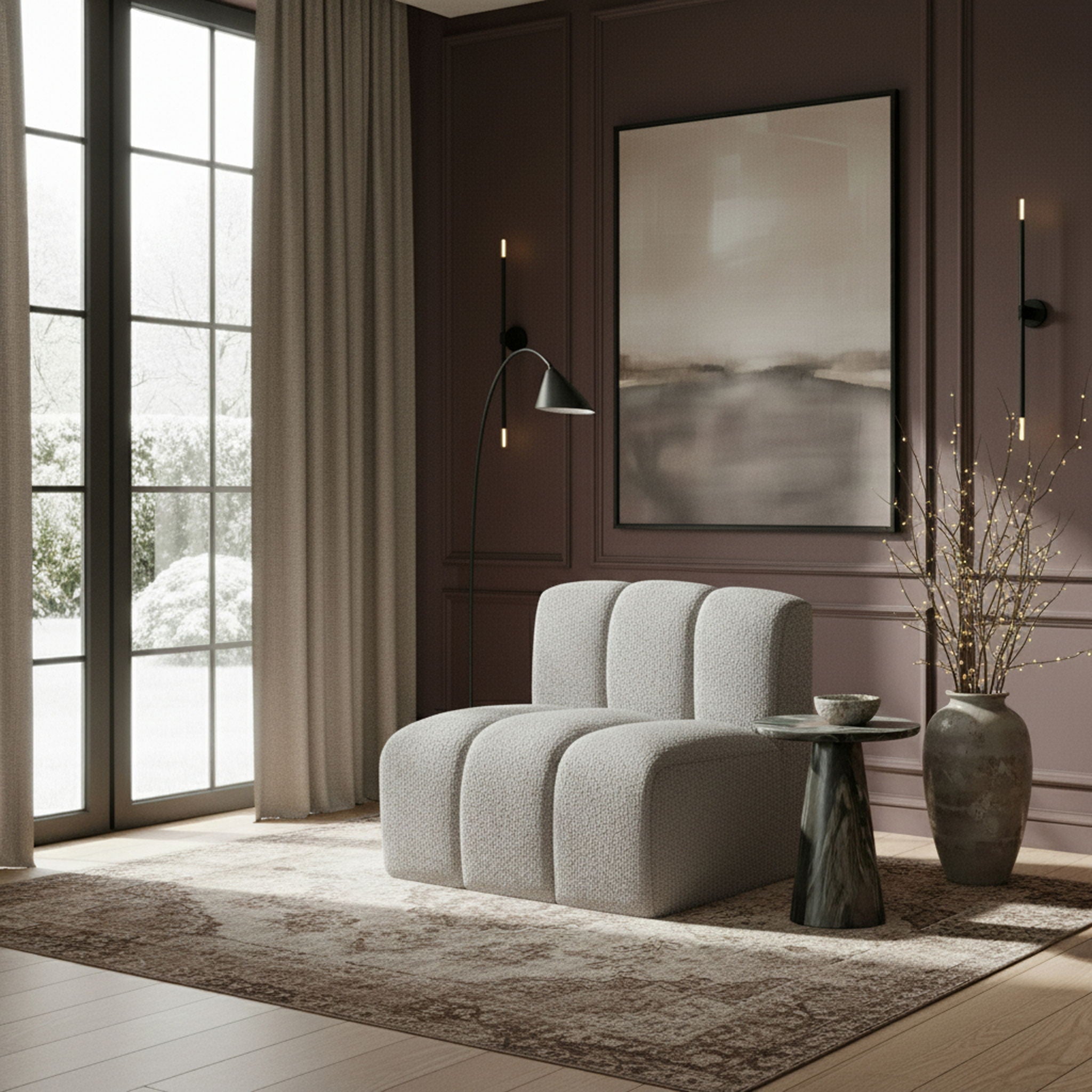 Arc - Boucle Fabric Straight Chair - Urban Living Furniture (Los Angeles, CA)