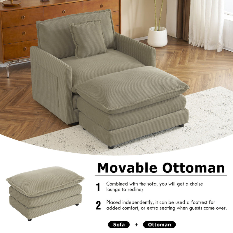 Modern Modular Sofa With Side Storage Pockets For Living Room