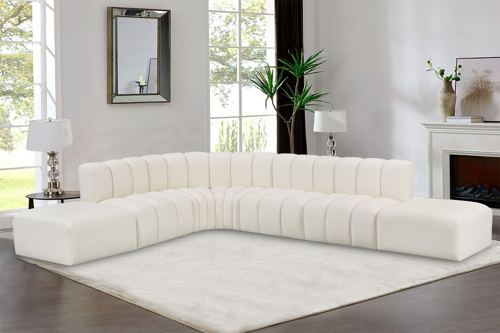 Arc - Faux Leather 7 Piece Corner Modular Sofa