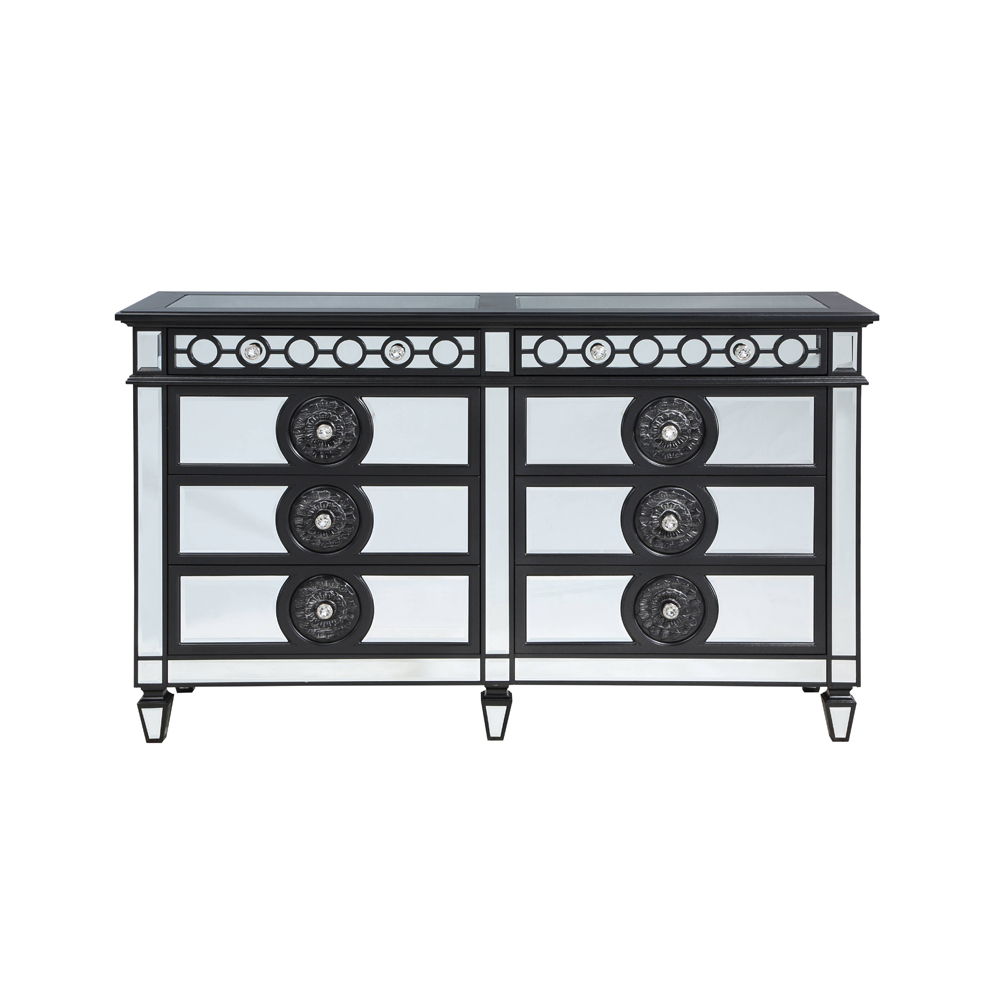 Varian II - Dresser - Mirrored, Black & Sliver - Urban Living Furniture (Los Angeles, CA)