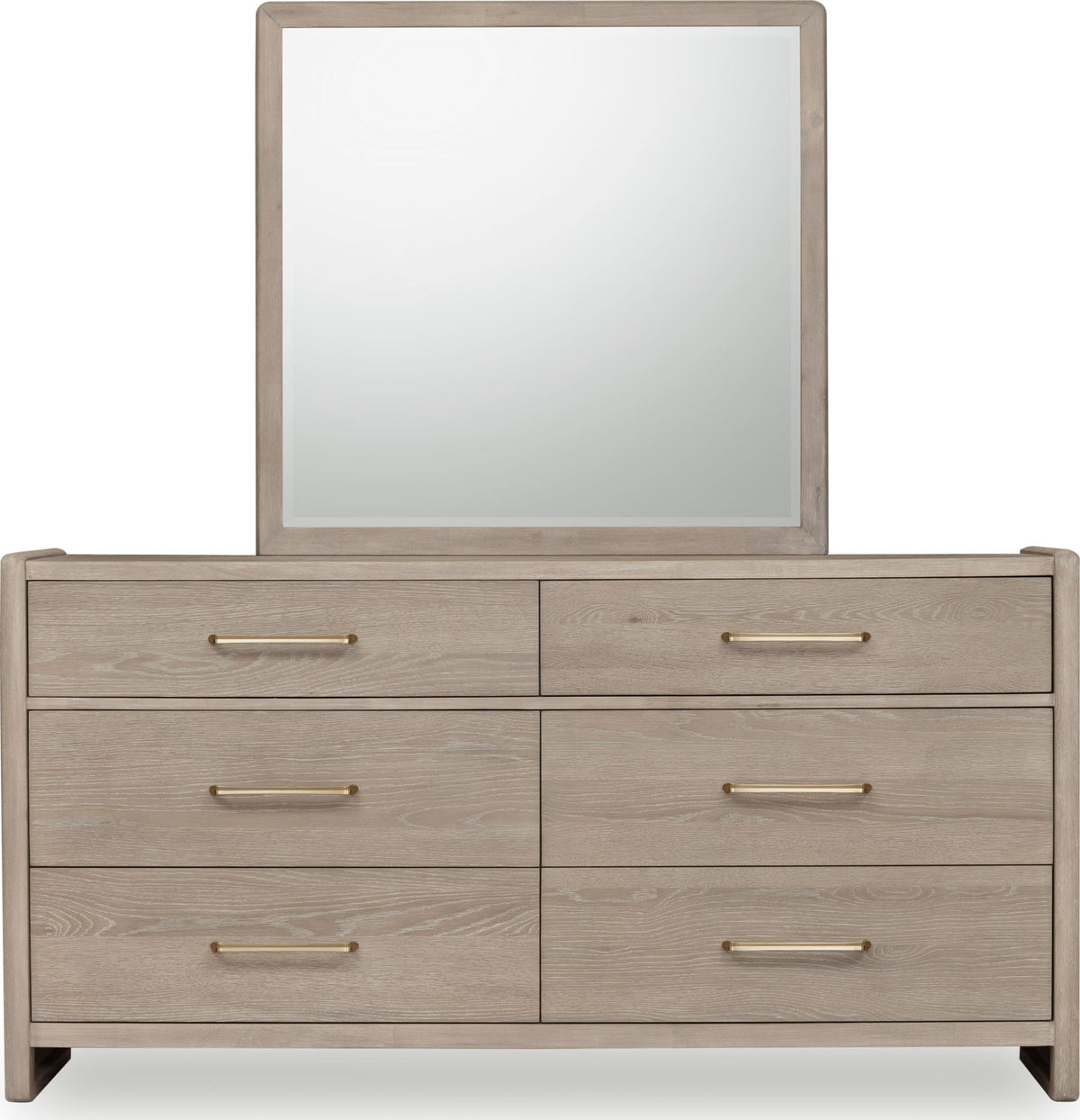Gardenia - Six Drawer Oak Wood Dresser - Chai