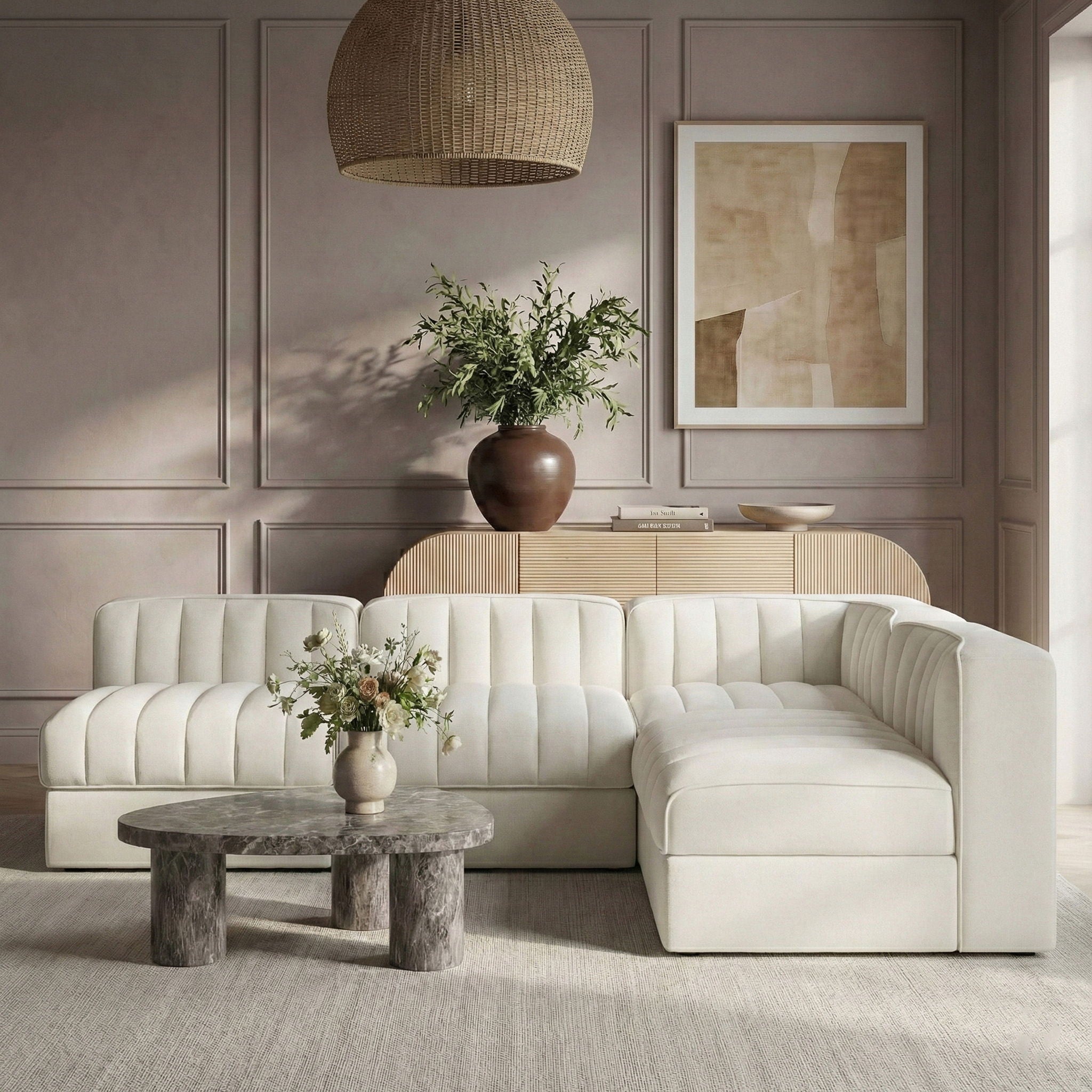 Rummi - Armless Velvet Performance Fabric Upholstered 4 Piece Modular Sectional - Urban Living Furniture (Los Angeles, CA)