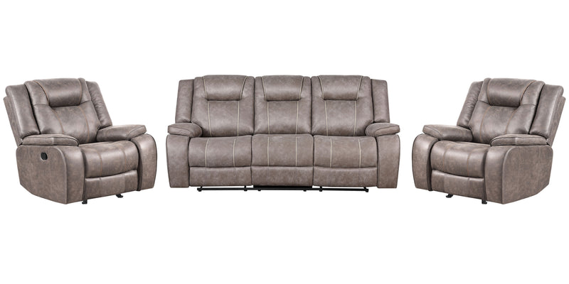 Blake - Manual Glider Reclining Sofa And 2 Recliners - Desert Taupe