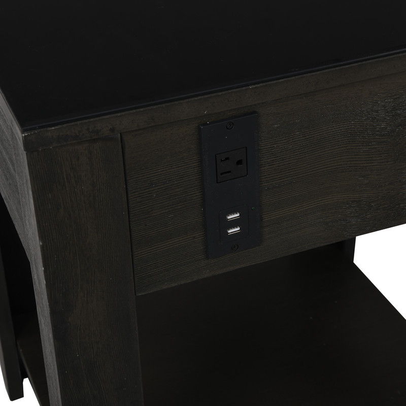 Bruno - Wooden Table With Tempered Glass Top And Drawer - Urban Living Furniture (Los Angeles, CA)
