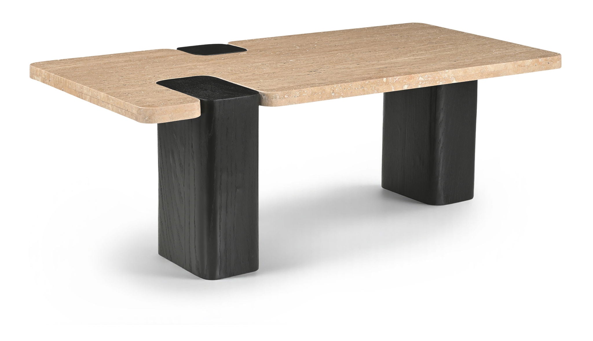 Ravenna - Genuine Travertine Top And Oak Wood Base Table - Urban Living Furniture (Los Angeles, CA)