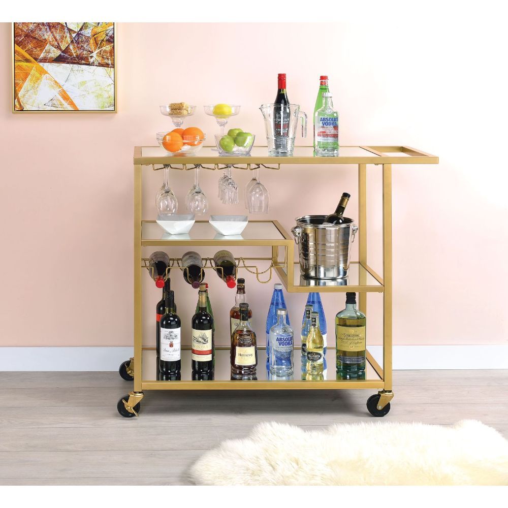 Adamsen - Serving Cart - Champagne & Mirror - Urban Living Furniture (Los Angeles, CA)