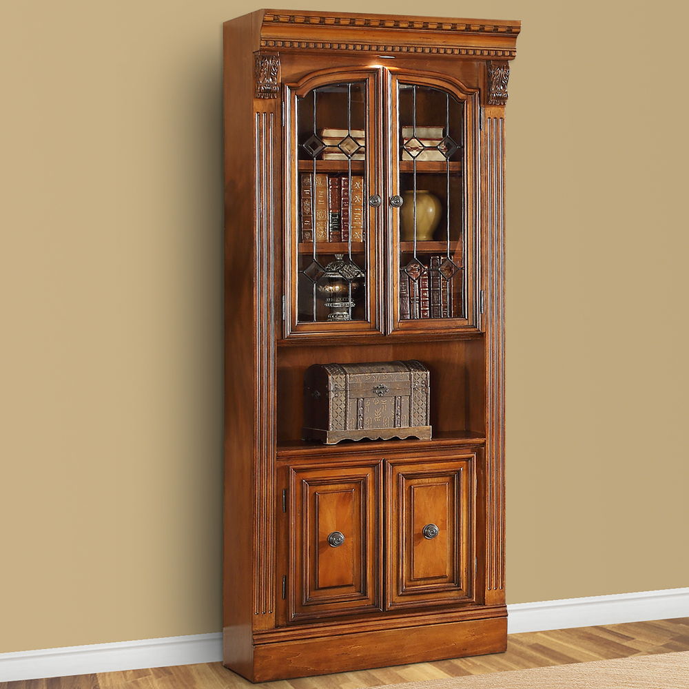 Huntington - Glass Door Cabinet - Antique Vintage Pecan - Urban Living Furniture (Los Angeles, CA)