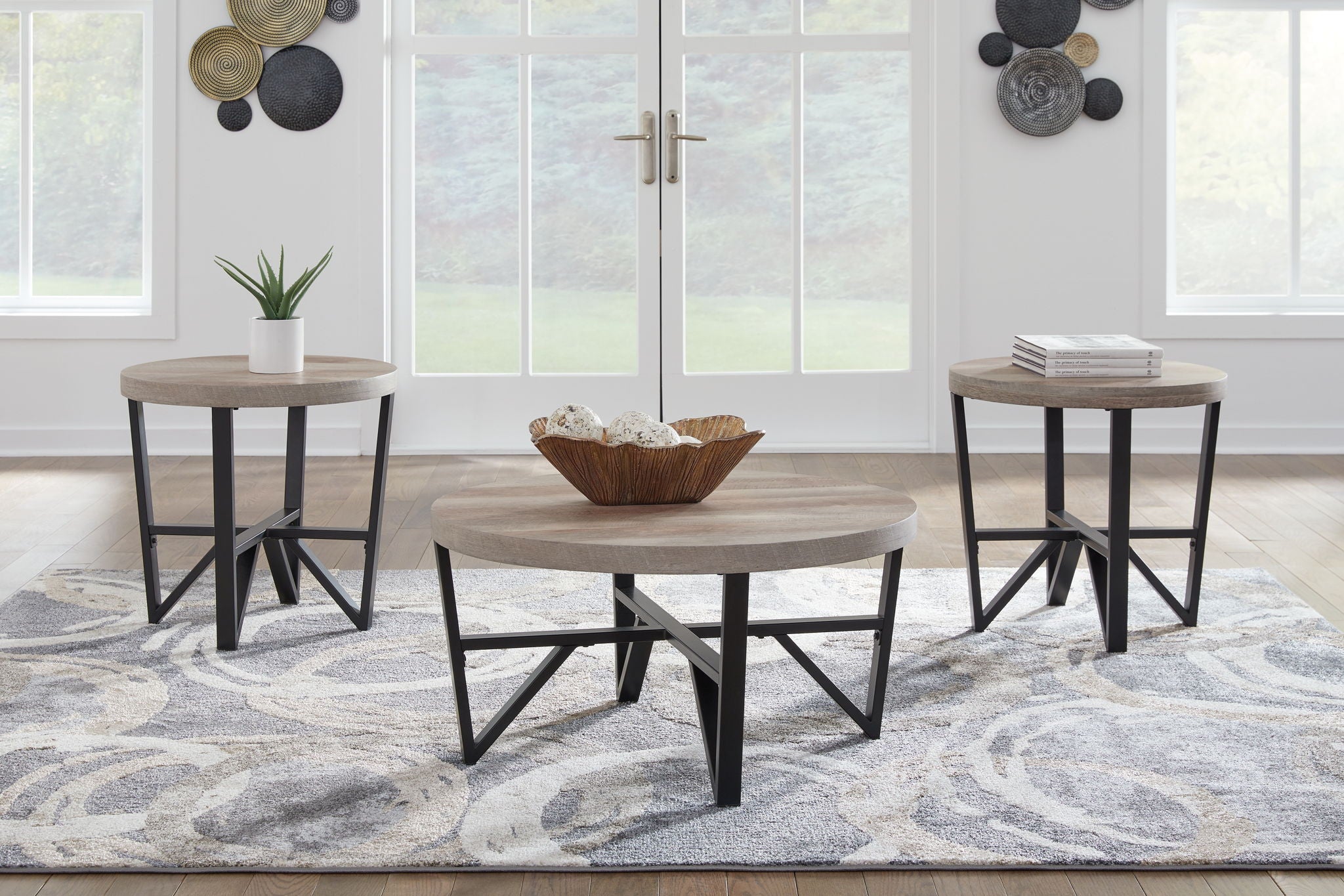 Deanlee - Grayish Brown / Black - Occasional Table Set (Set of 3) - Urban Living Furniture (Los Angeles, CA)