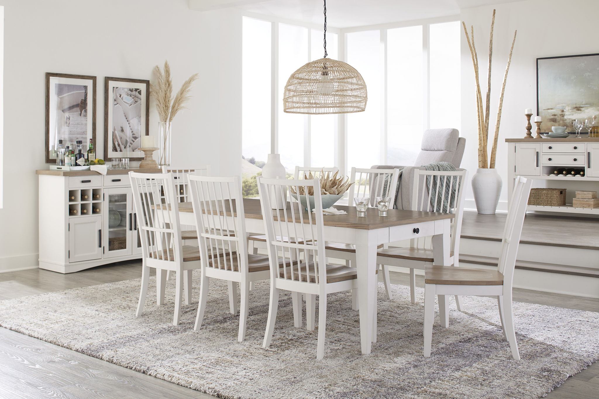 Americana Modern Dining - Spindle Back Dining Chair (Set of 2) - Cotton - Urban Living Furniture (Los Angeles, CA)