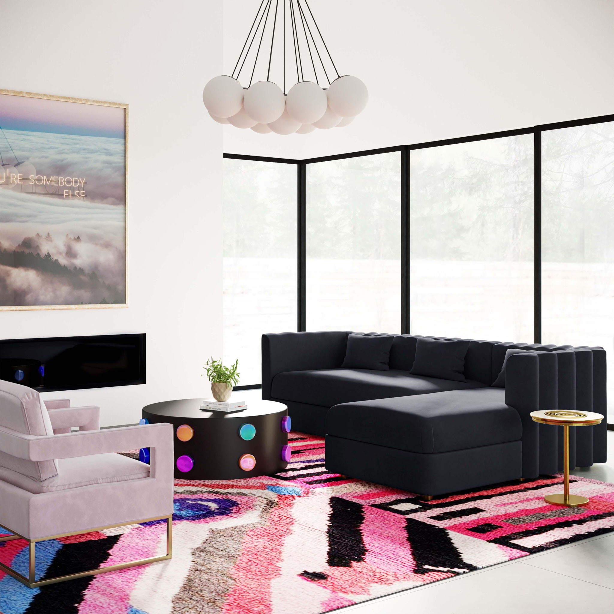 Callie - Velvet Sectional - RAF - Urban Living Furniture (Los Angeles, CA)
