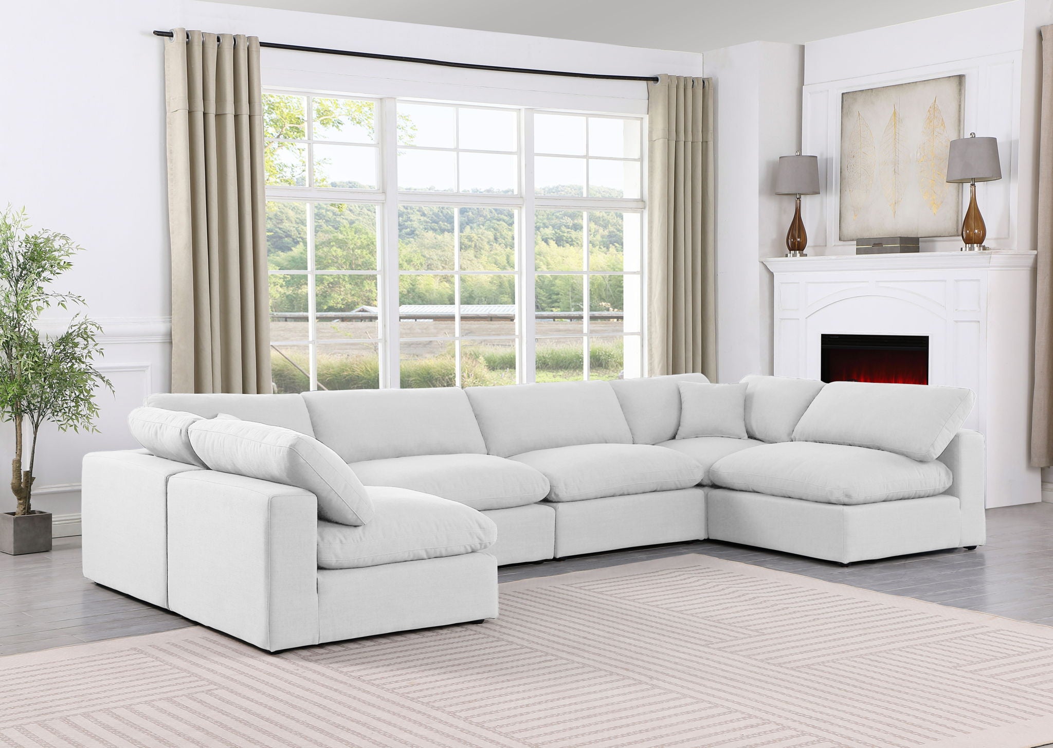Comfy - 6 Piece Linen Modular Armless Sectional - Urban Living Furniture (Los Angeles, CA)