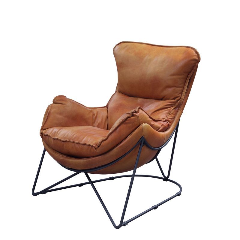 Thurshan - Accent Chair - Aperol Top Grain Leather & Black - Urban Living Furniture (Los Angeles, CA)