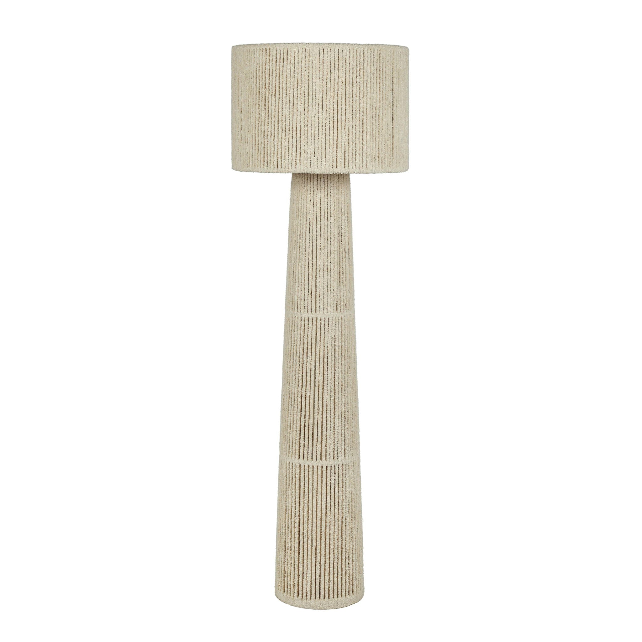 Tapered - Chenille Fiber Floor Lamp - Natural