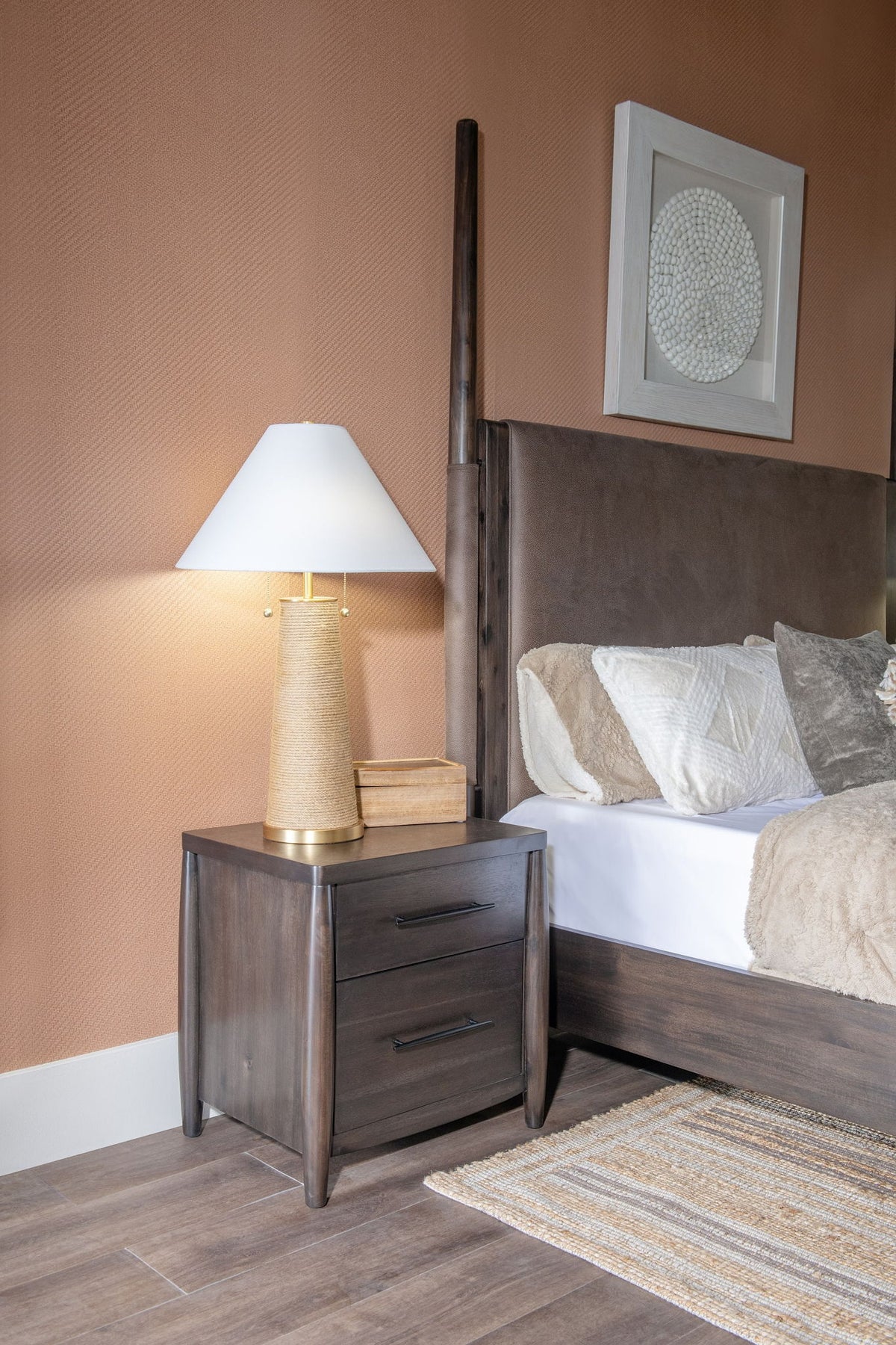 Koko - Two Drawer Nightstand With Cord Management - Minx