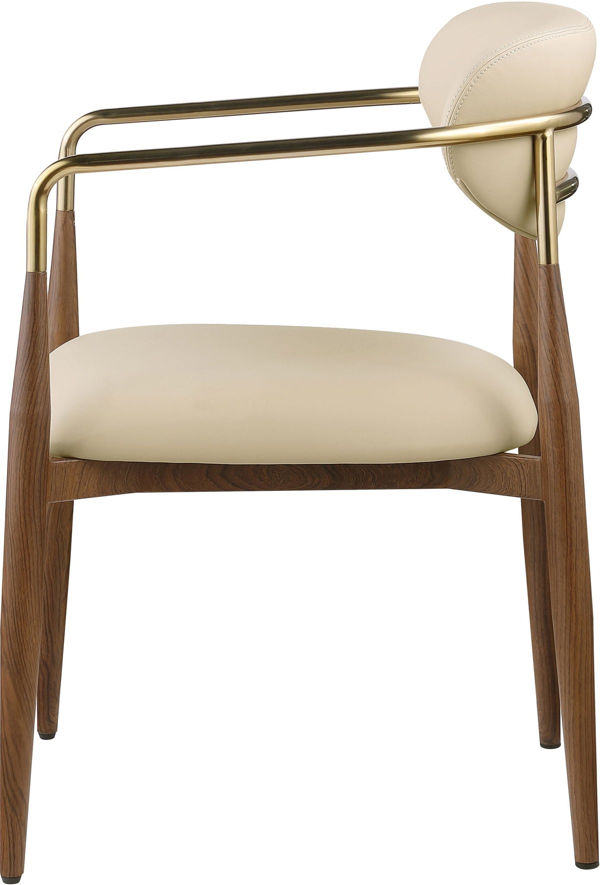 Ronda - Vegan Leather Upholstered Dining Arm Chair - Walnut Legs