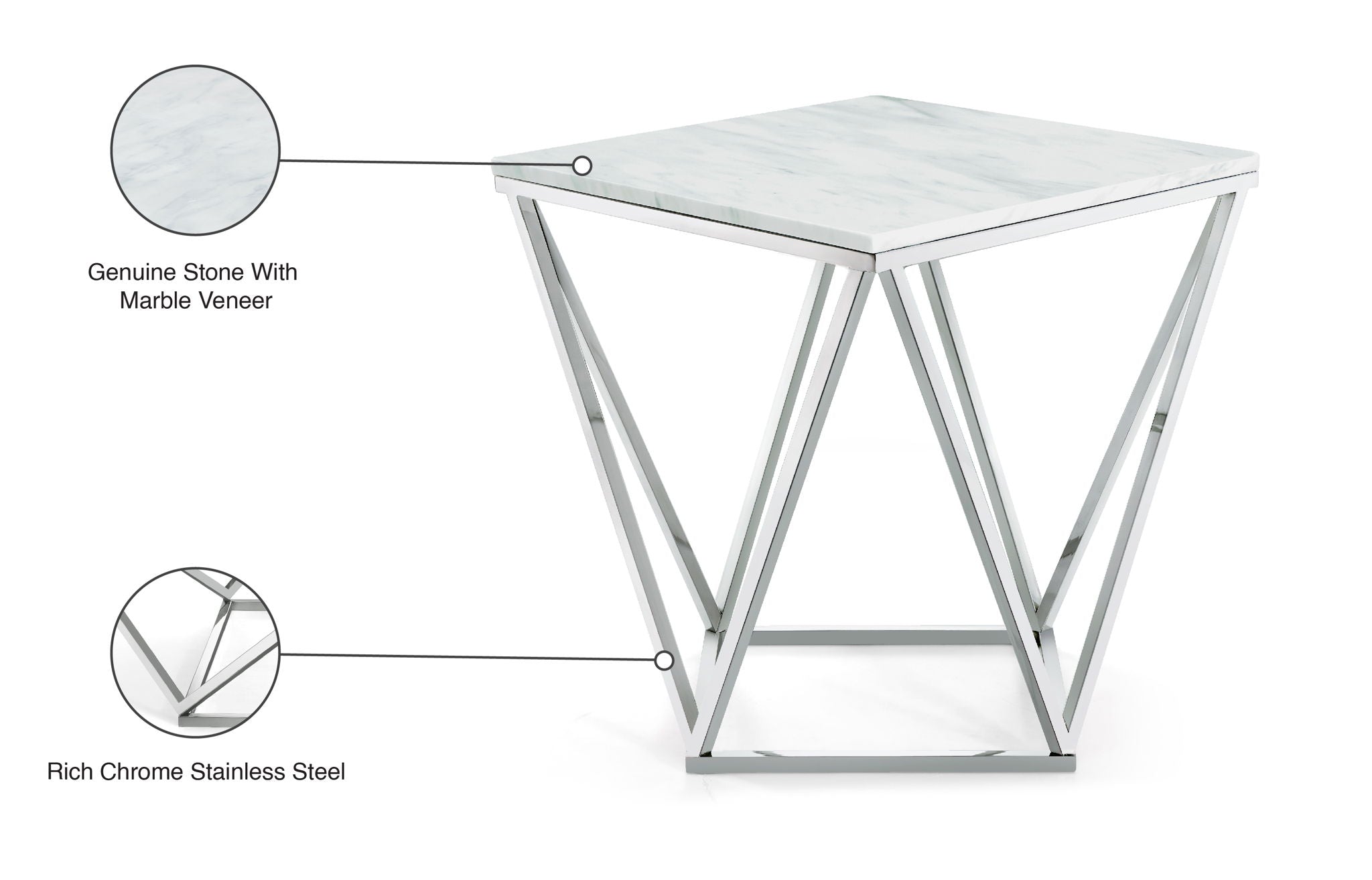 Skylar - End Table - Pearl Silver - Urban Living Furniture (Los Angeles, CA)