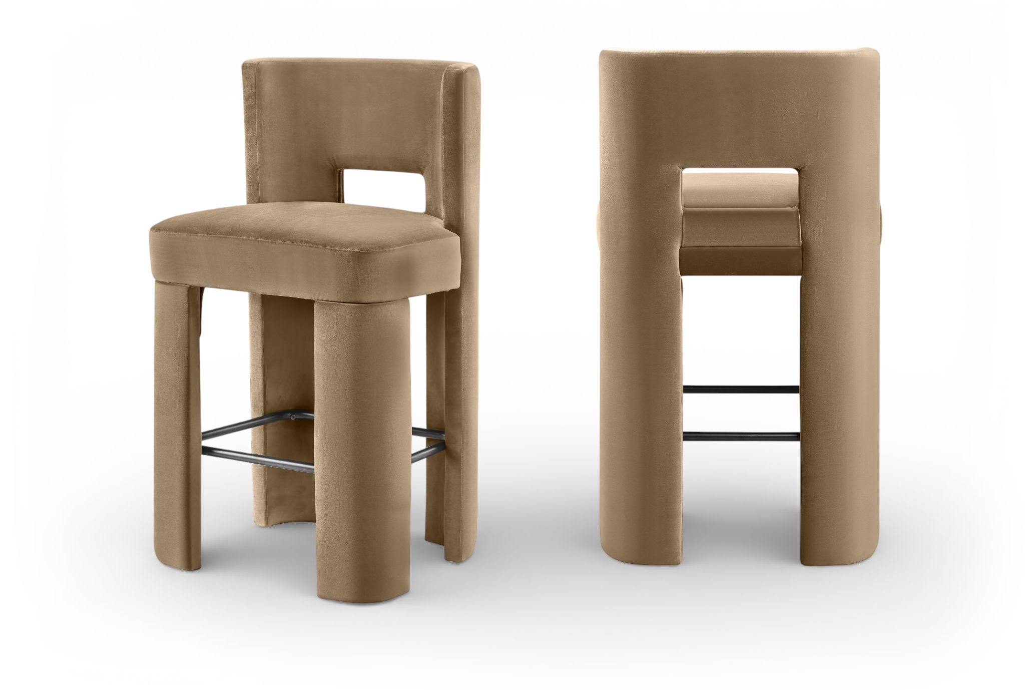 Zuno - Velvet Performance Fabric Upholstered Bar Stool (Set of 2) - Urban Living Furniture (Los Angeles, CA)