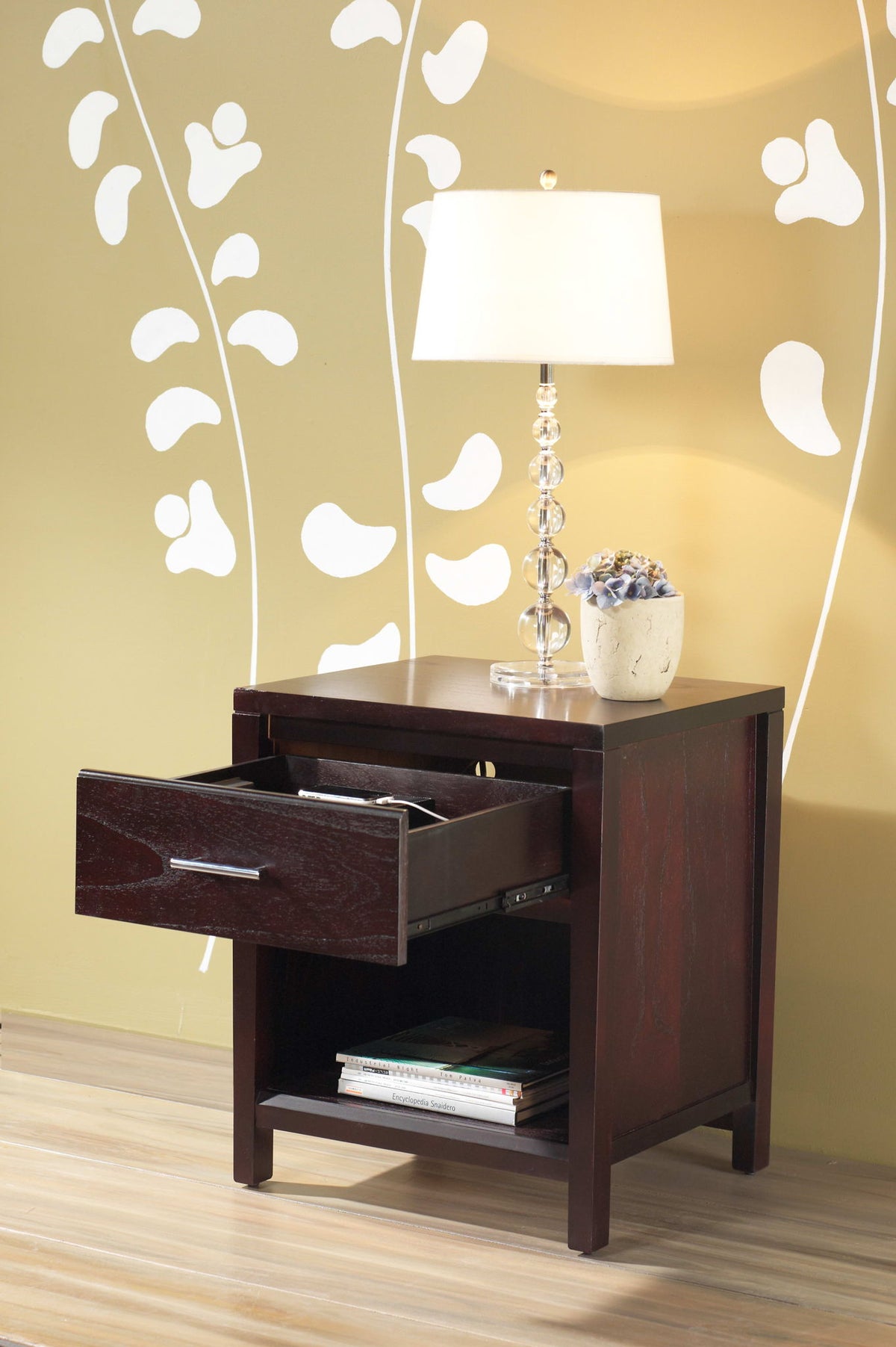 Nevis - Charging Station Nightstand - Espresso