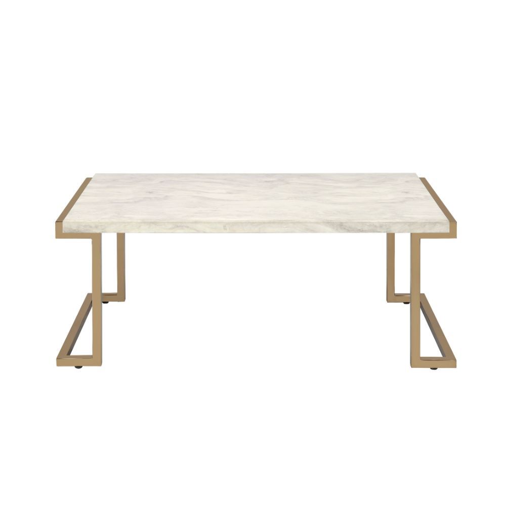 Boice II - Coffee Table - Faux Marble & Champagne - Urban Living Furniture (Los Angeles, CA)