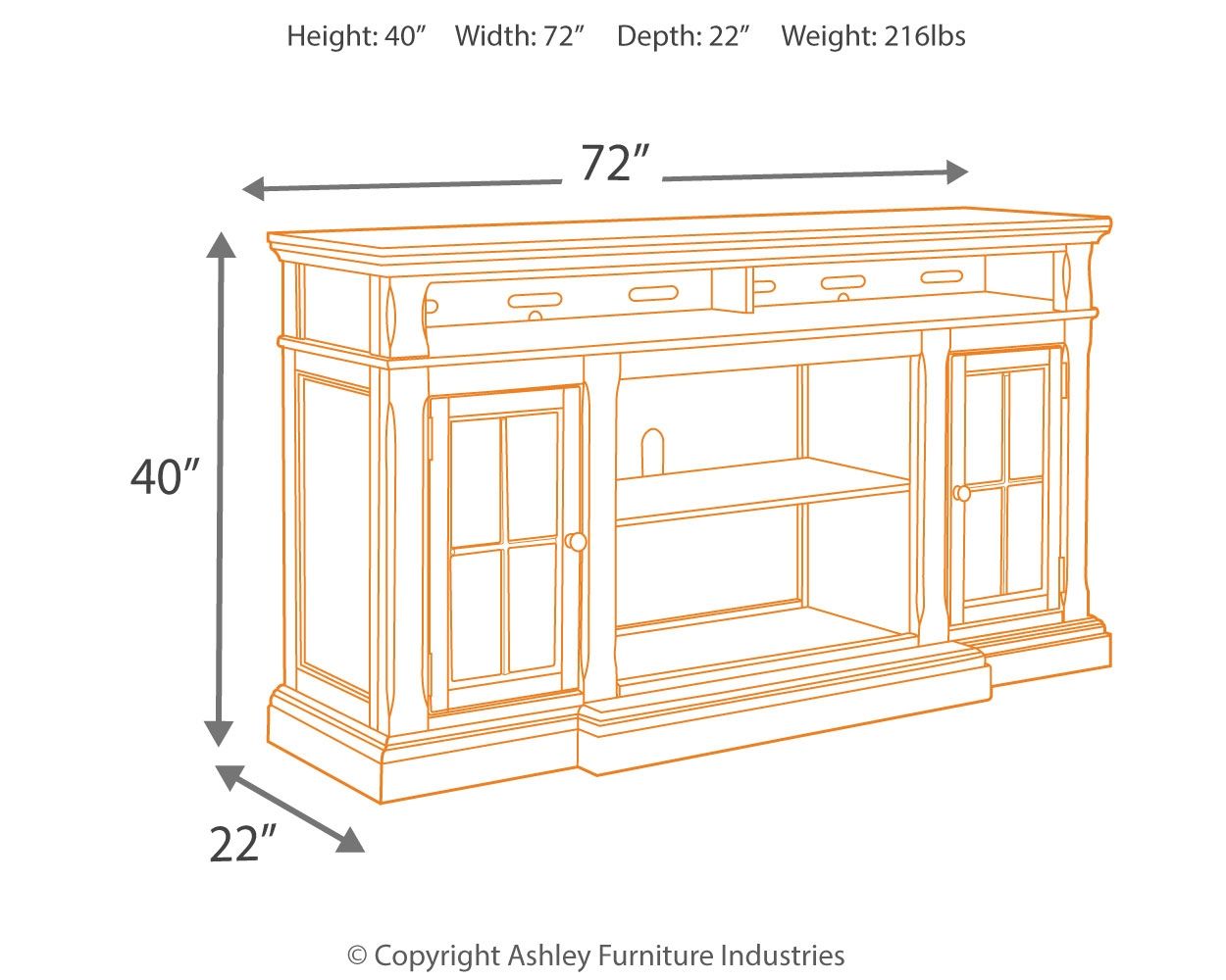 Roddinton - Dark Brown - XL TV Stand w/Fireplace Option - Urban Living Furniture (Los Angeles, CA)