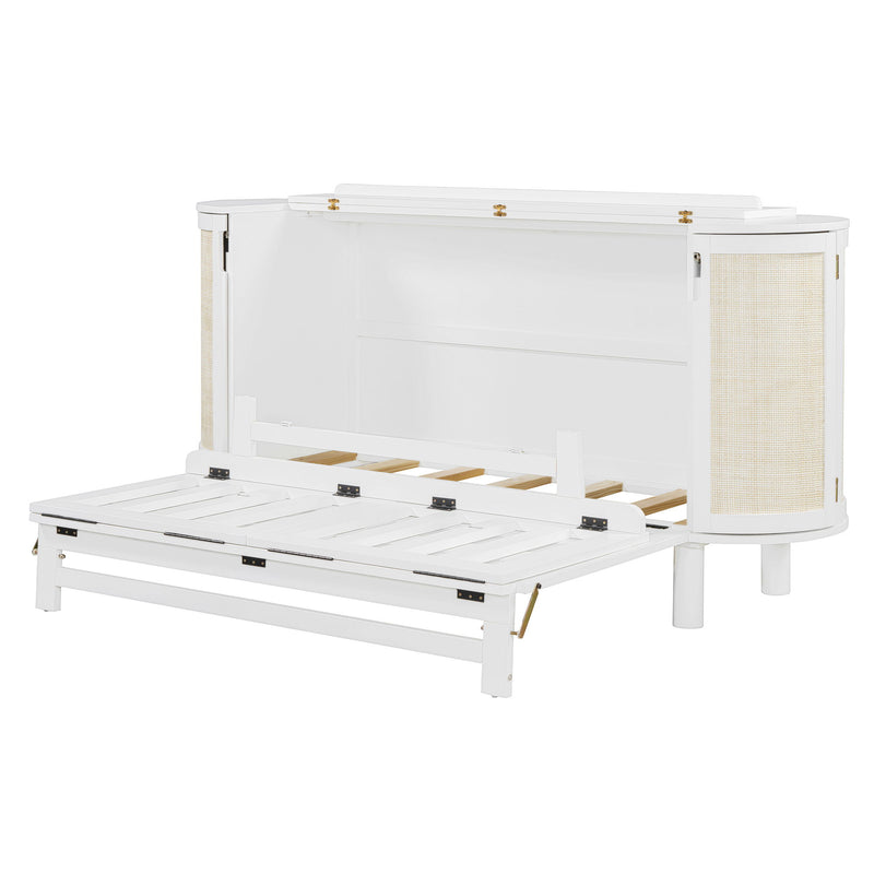 Murphy Bed With Hidden Storage & Modern Woven Design