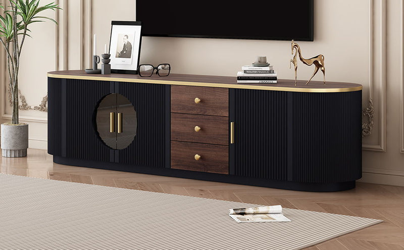 Modern Minimalist TV Stand For TVs Up To 80" With 3 Drawers And 1 Shelf
