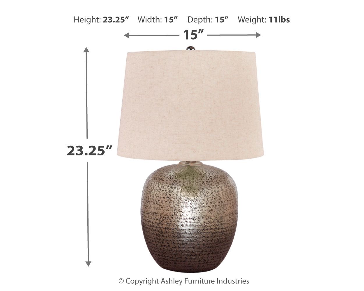 Magalie - Antique Silver Finish - Metal Table Lamp - Urban Living Furniture (Los Angeles, CA)