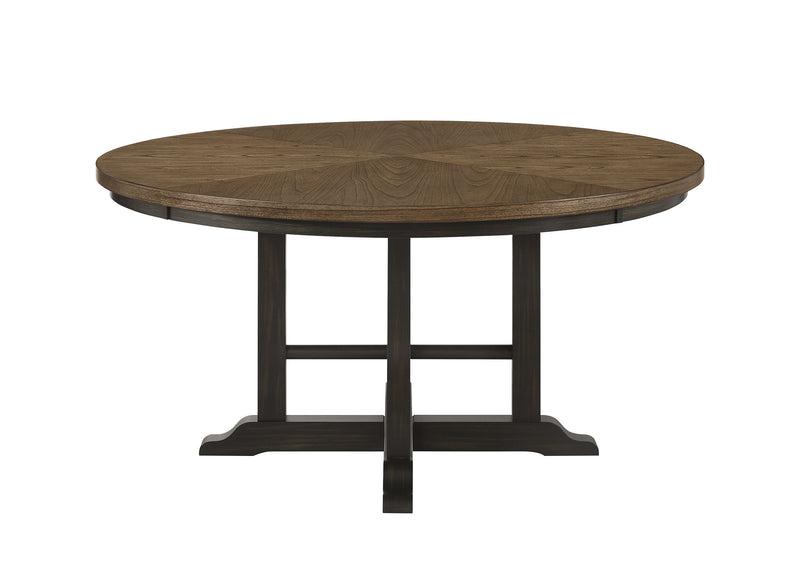 Hilara - Round Dining Table - Charcoal / Nutmeg
