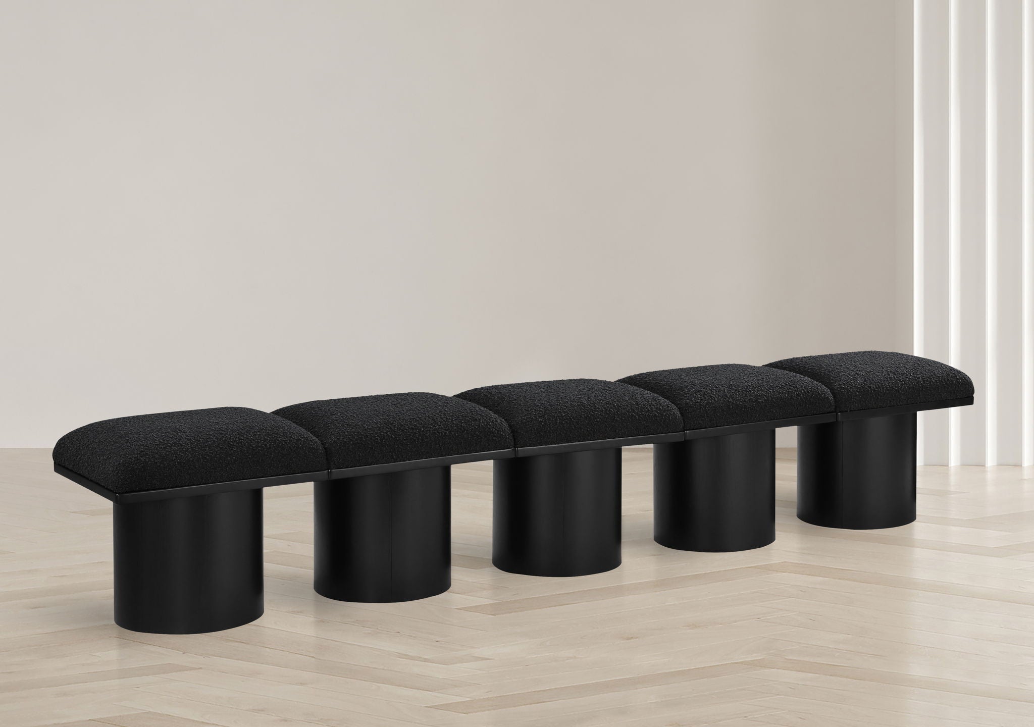 Pavilion - 5 Piece Modular Bench With Black Base