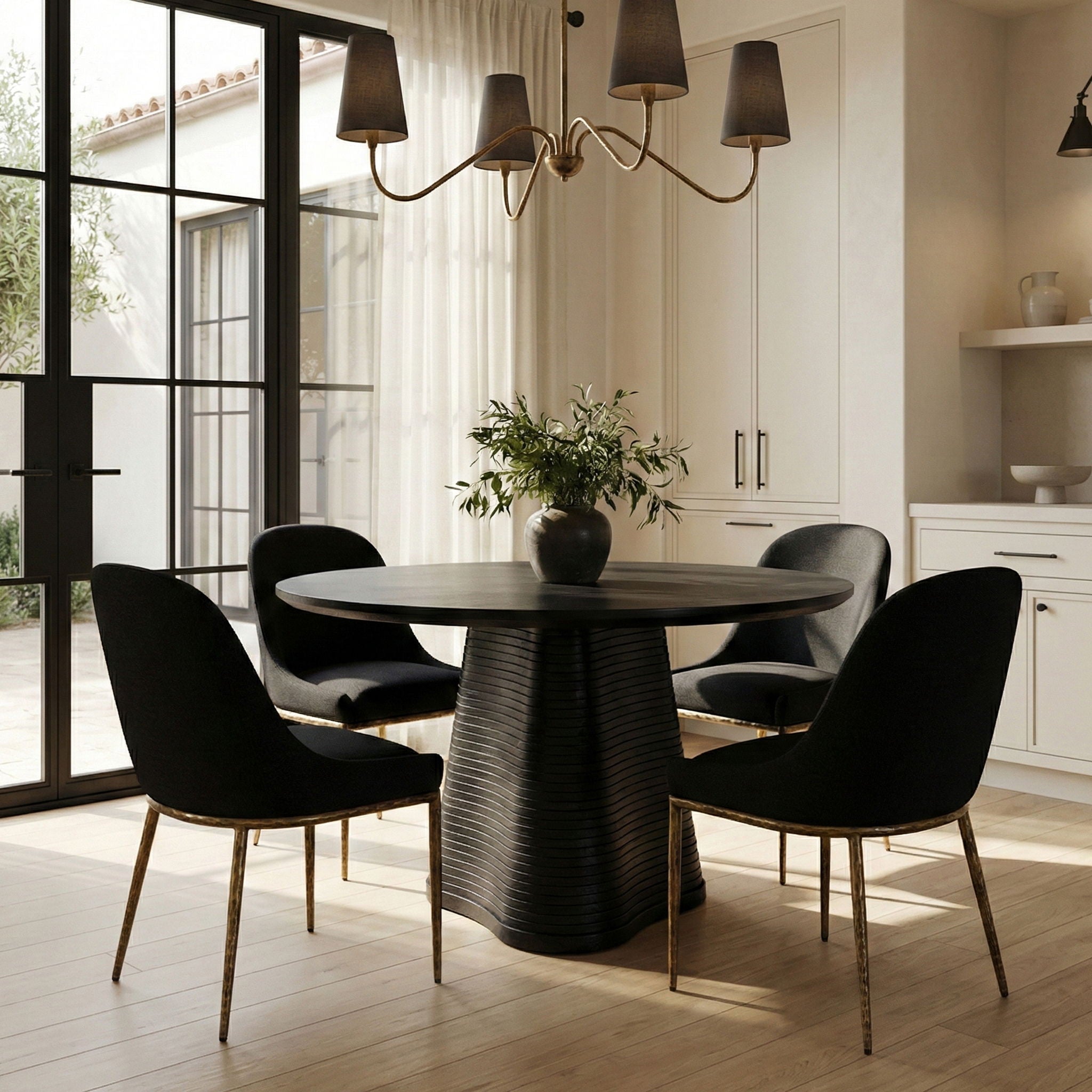 Ferro - Upholstered Dining Side Chair With Brushed Gold Legs - Urban Living Furniture (Los Angeles, CA)