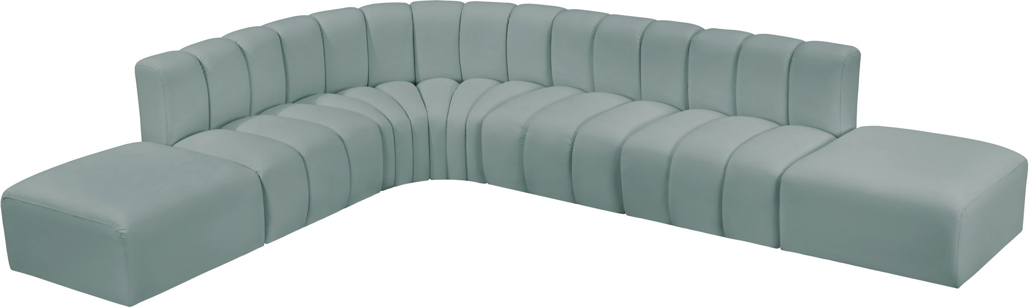 Arc - Faux Leather 7 Piece Corner Modular Sofa