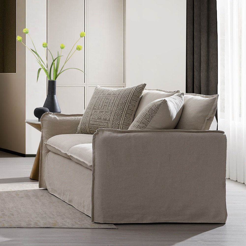Upendo - Loveseat With 2 Pillows - Beige Linen - Urban Living Furniture (Los Angeles, CA)
