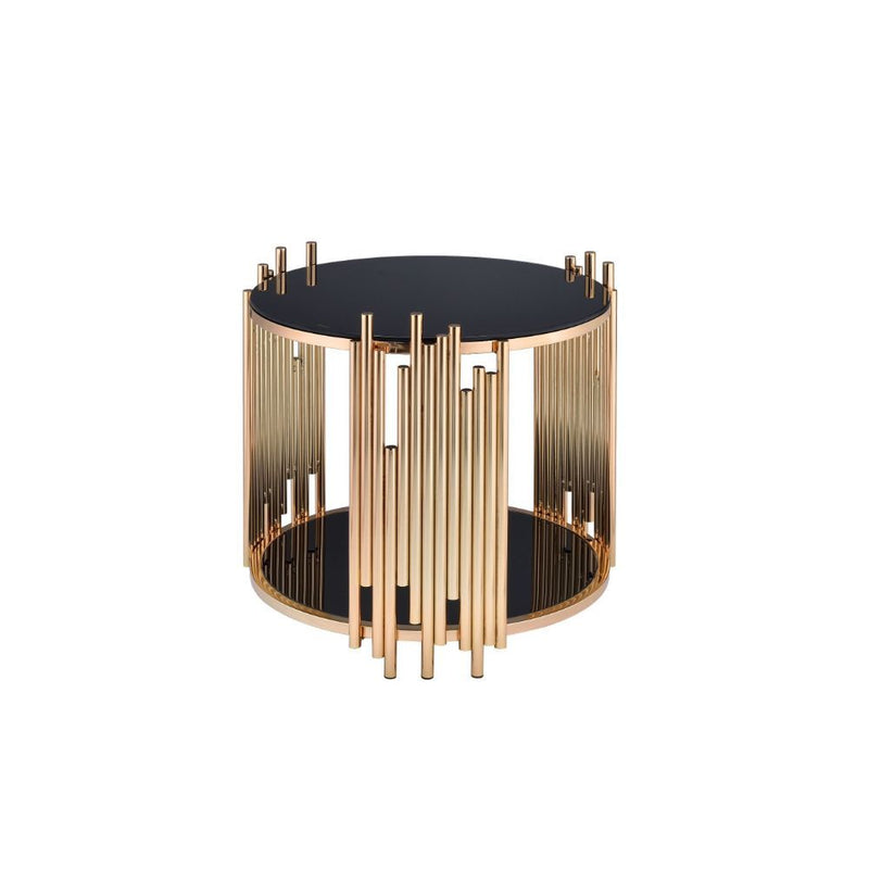 Tanquin - End Table - Gold & Black Glass - Urban Living Furniture (Los Angeles, CA)
