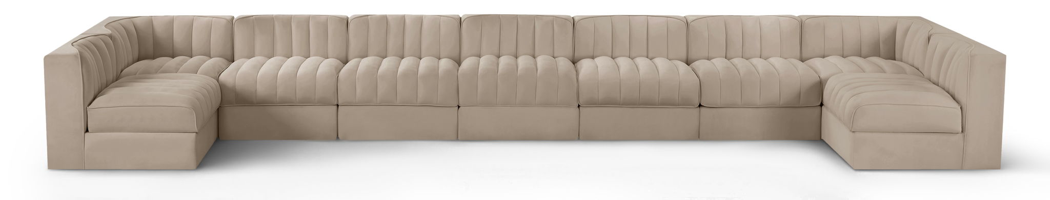 Rummi - Armless Velvet Performance Fabric Upholstered 9 Piece Modular Sectional - Urban Living Furniture (Los Angeles, CA)