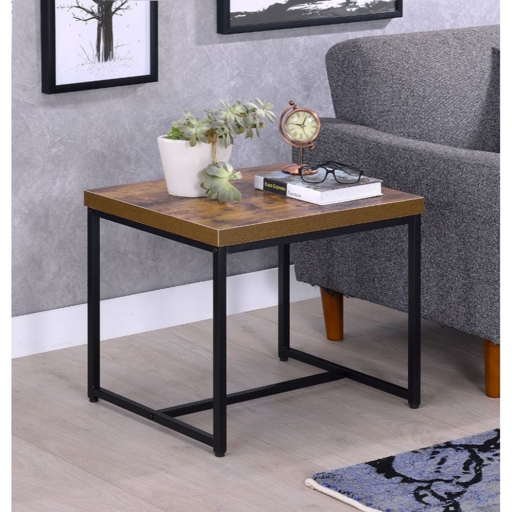 Bob - End Table - Weathered Oak & Black - Urban Living Furniture (Los Angeles, CA)