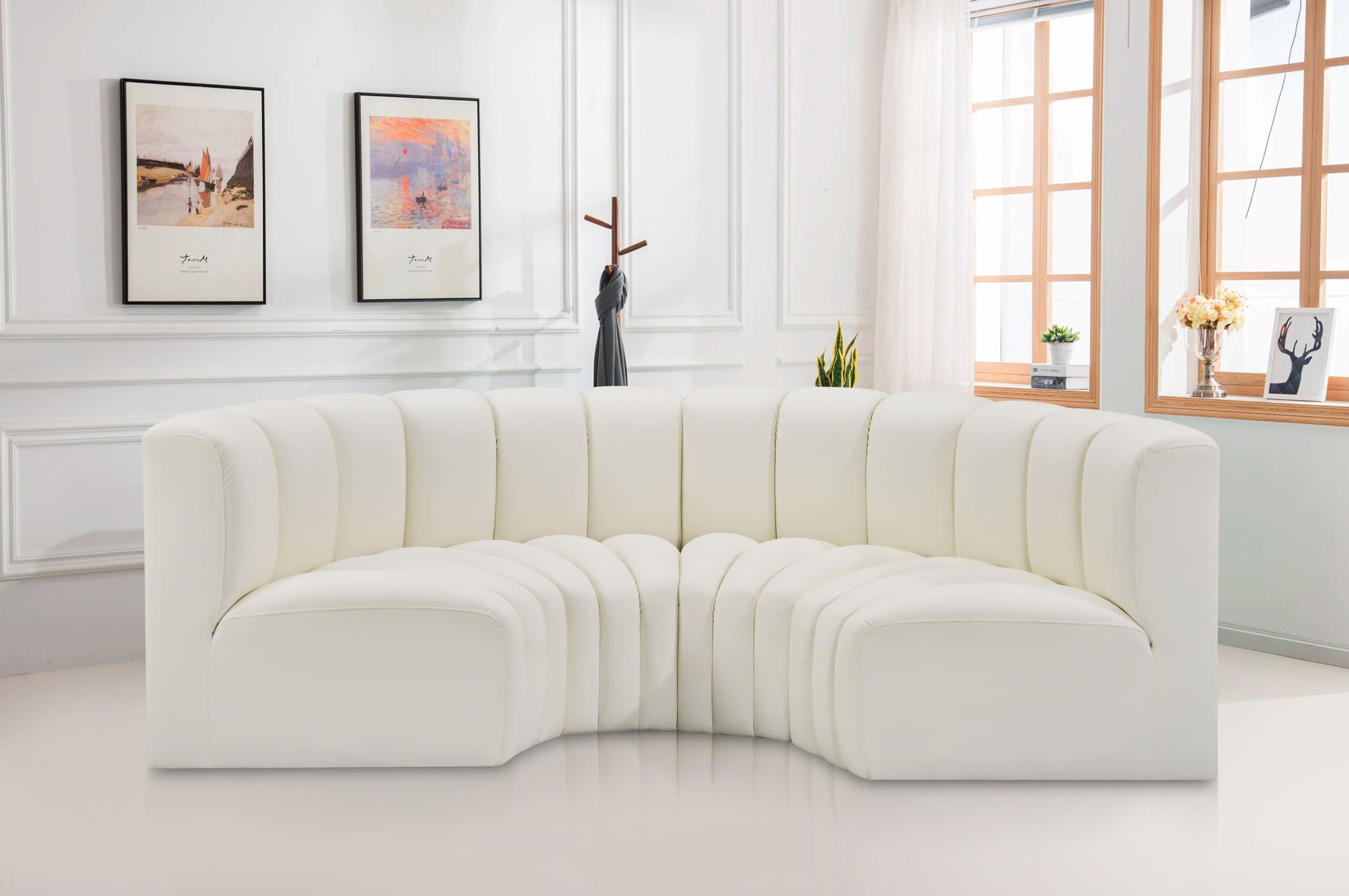 Arc - Faux Leather 4 Piece U-Shaped Modular Sofa