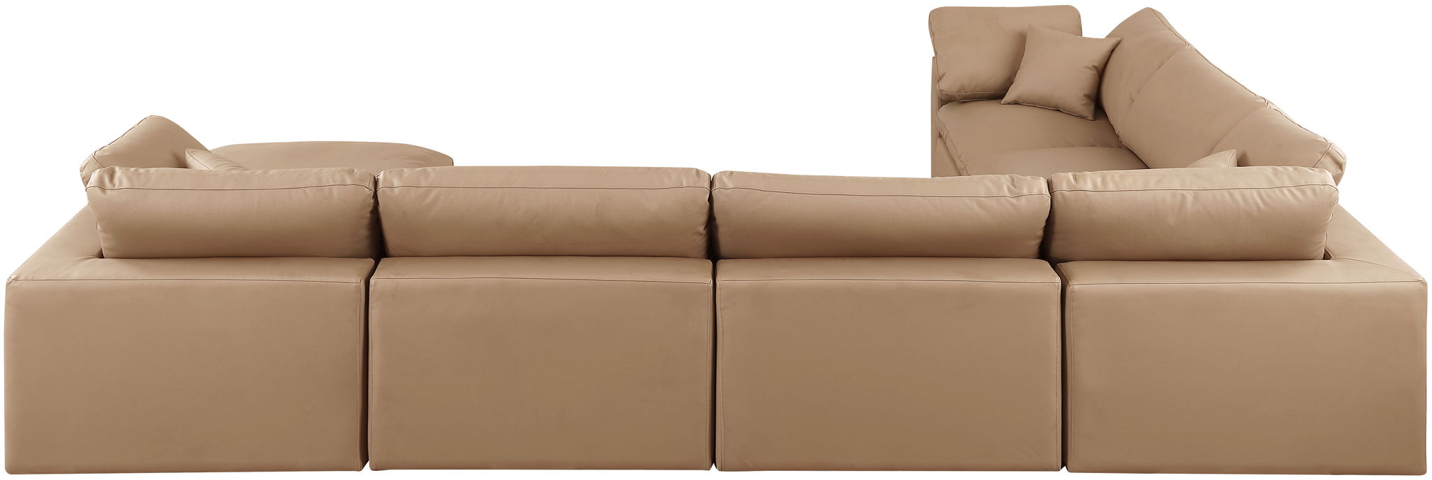 Comfy - 7 Piece Faux Leather Modular Sectional With Chaise - Tan - Urban Living Furniture (Los Angeles, CA)