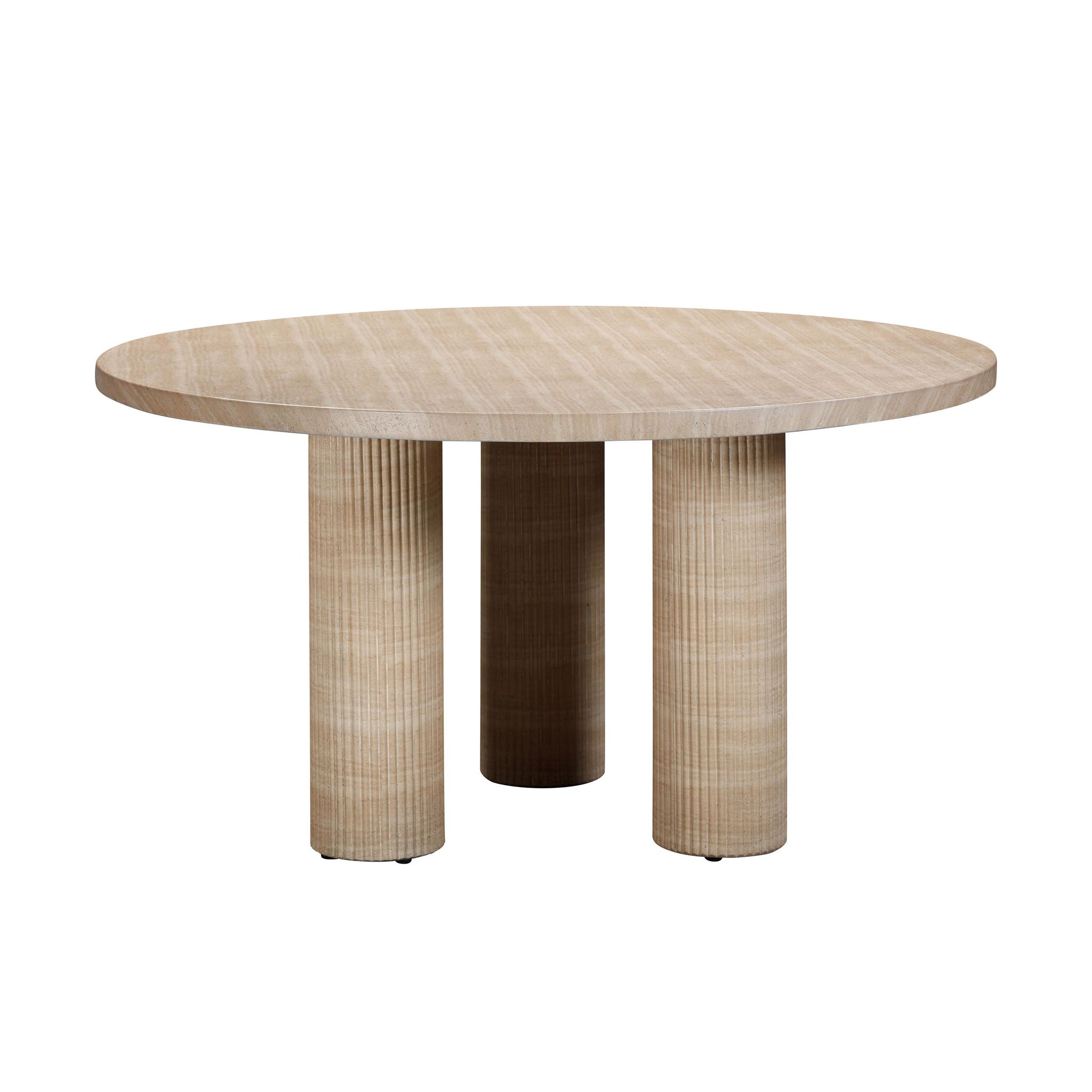 Patti - Textured Indoor / Outdoor Round Dining Table - Travertine - Urban Living Furniture (Los Angeles, CA)