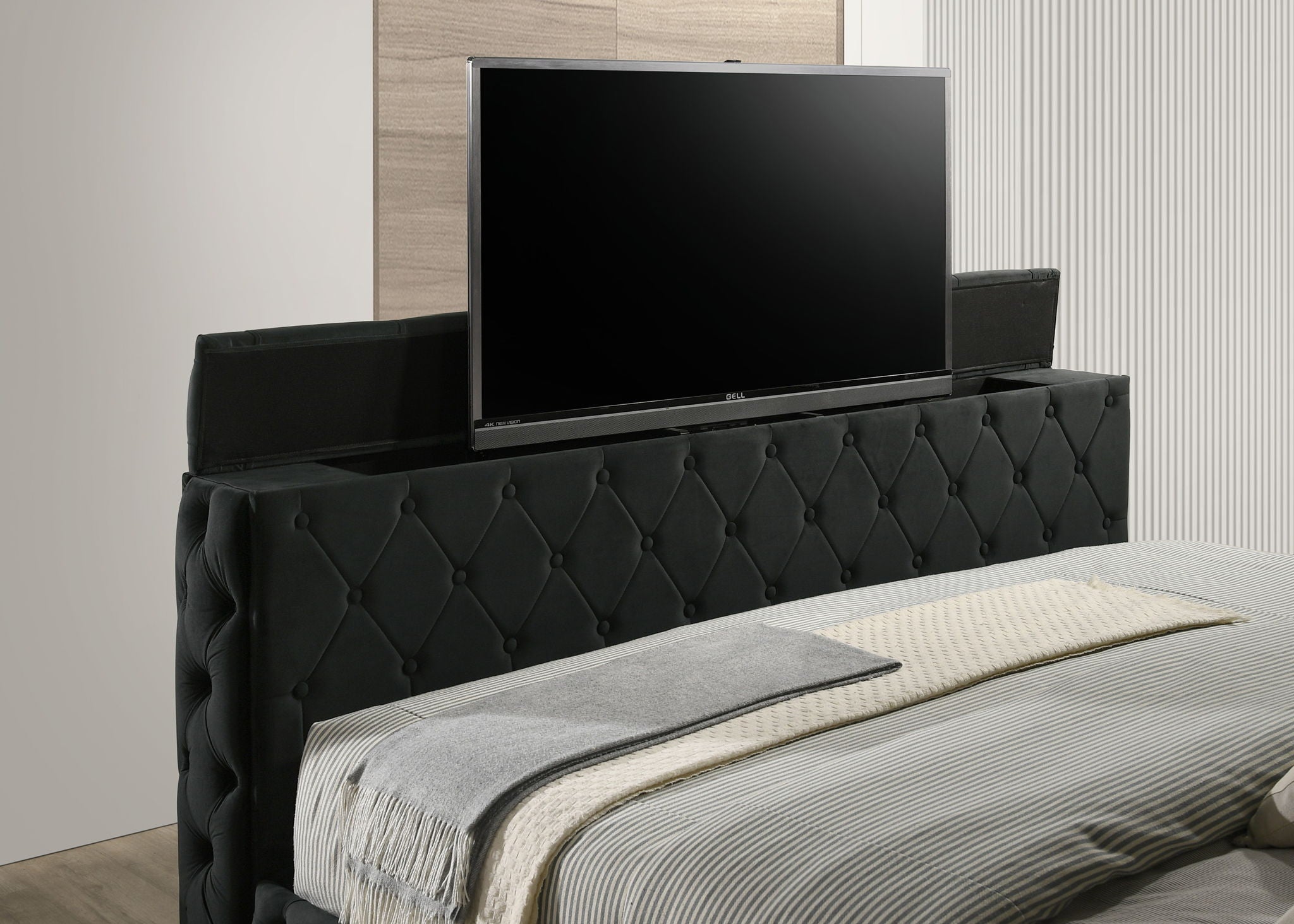 Josephine - King Bed With TV Lift - Black - Urban Living Furniture (Los Angeles, CA)