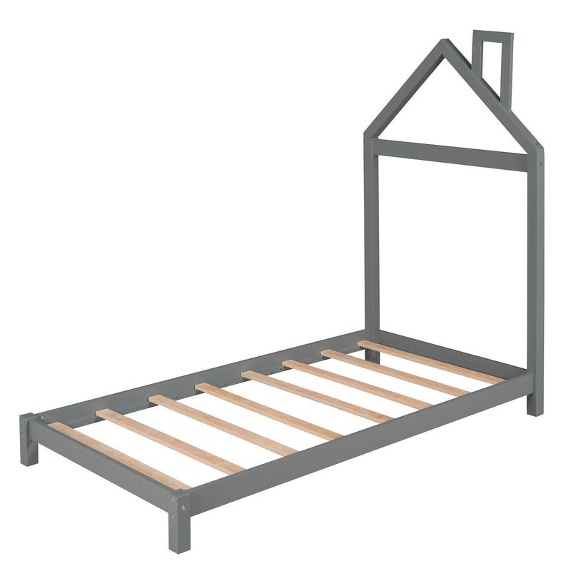 Platform Bed With House Shaped Headboard