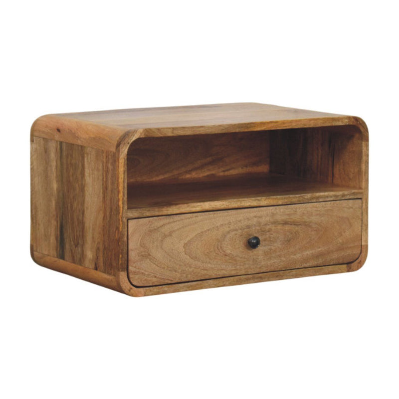 Curved Upper Slot Floating Nightstand