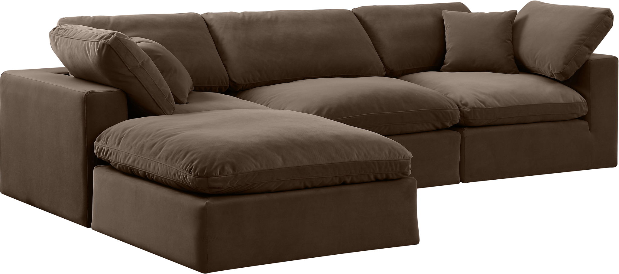 Comfy - 4 Piece Velvet Modular Sectional With Chaise - Urban Living Furniture (Los Angeles, CA)