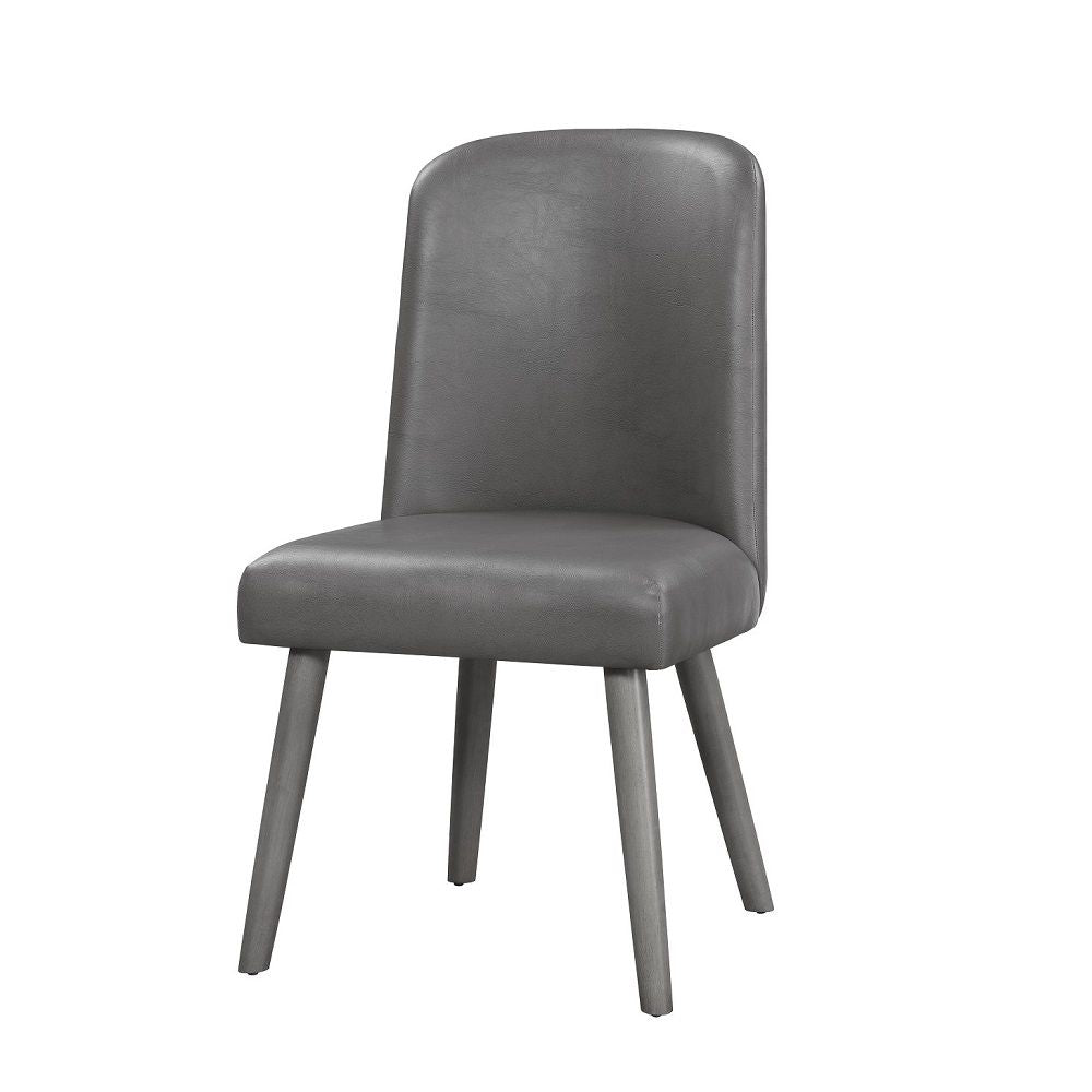 Waylon - Side Chair (Set of 2) - Gray Synthetic Leather & Gray Oak - Urban Living Furniture (Los Angeles, CA)