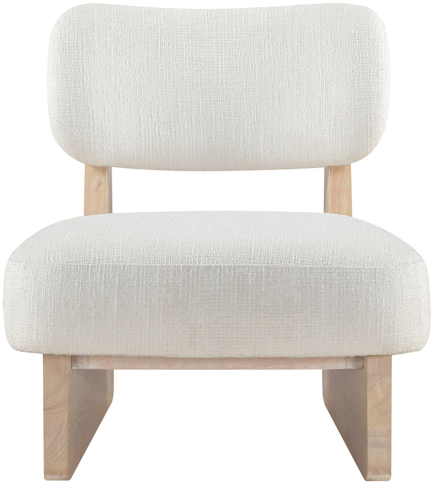 Vetra - Linen Textured Fabric Upholstered Accent Chair With Natural Base