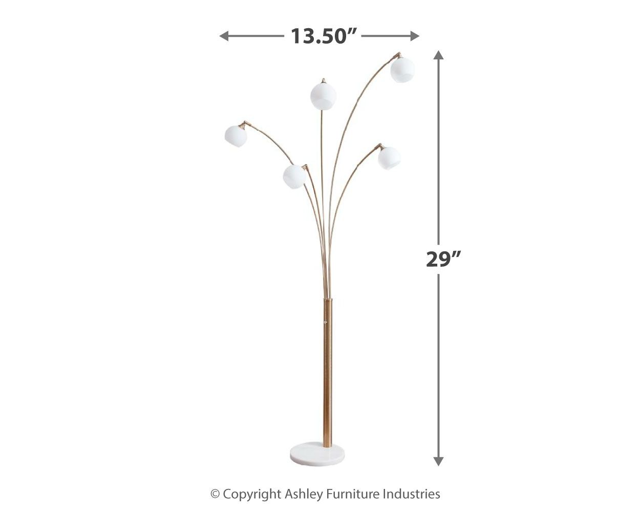 Taliya - Champagne / White - Metal Arc Lamp - Urban Living Furniture (Los Angeles, CA)
