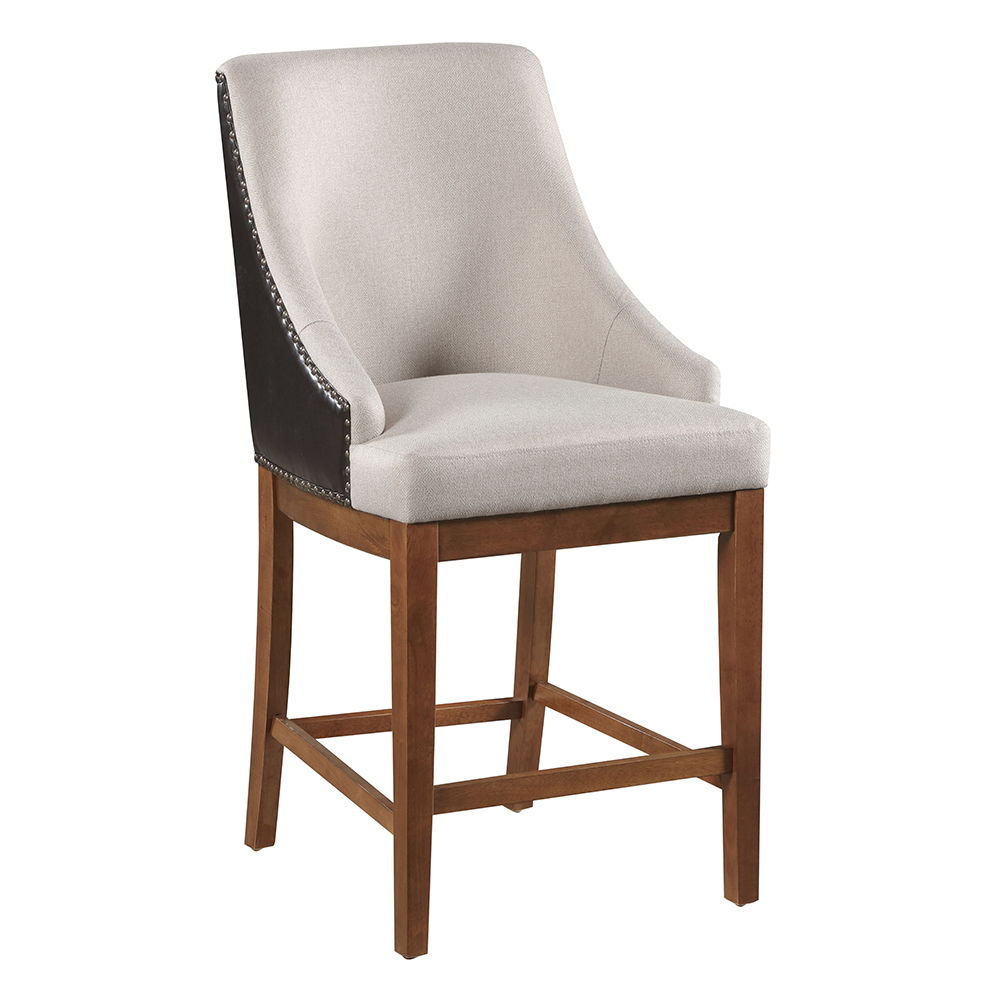 Gilsea - Counter Height Chair (Set of 2) - Fabric, Brown Synthetic Leather & Brown - Urban Living Furniture (Los Angeles, CA)