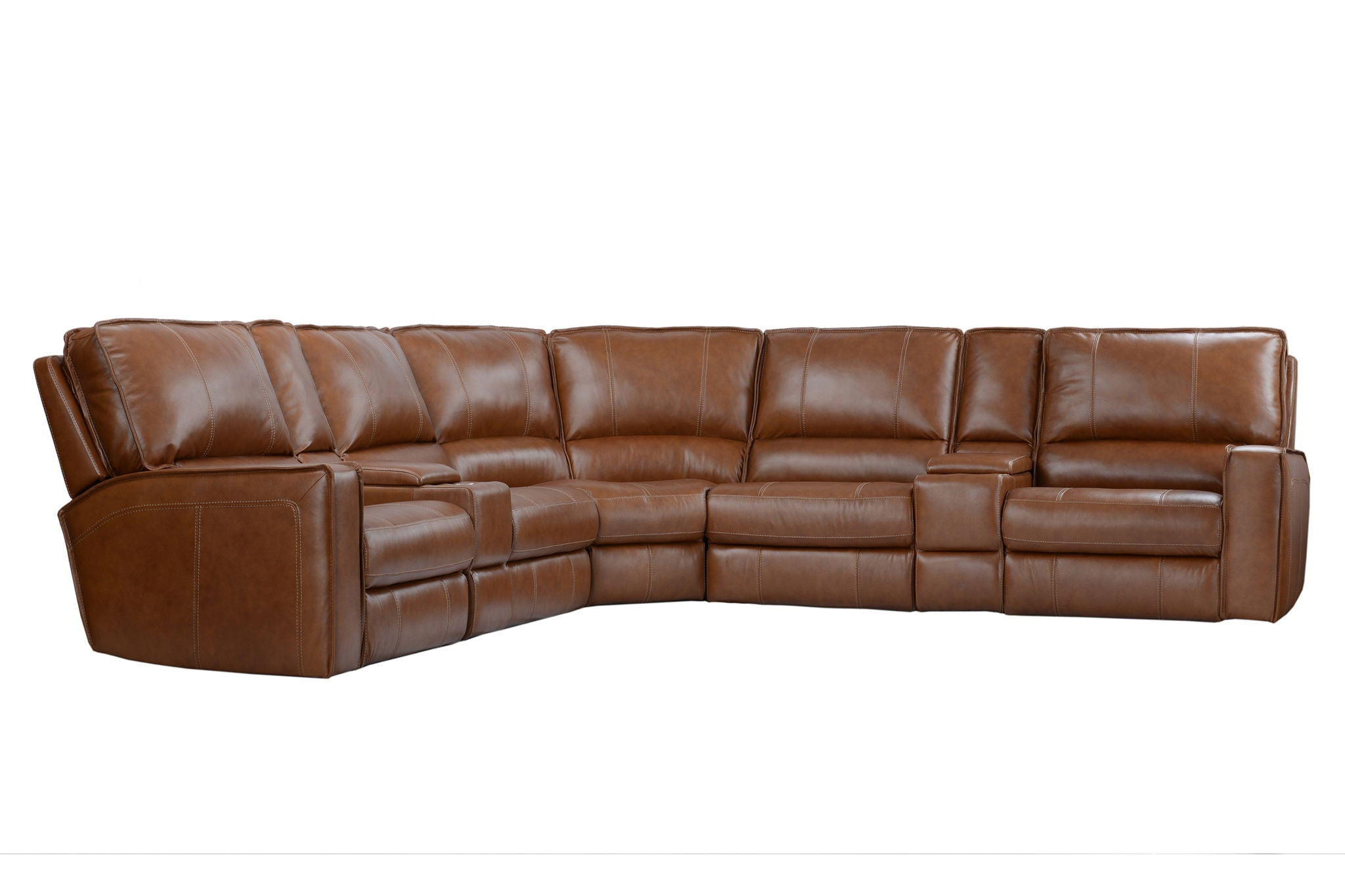 Rockford - 7 Piece Modular Power Reclining Sectional With Power Adjustable Headrests - Verona Saddle - Urban Living Furniture (Los Angeles, CA)