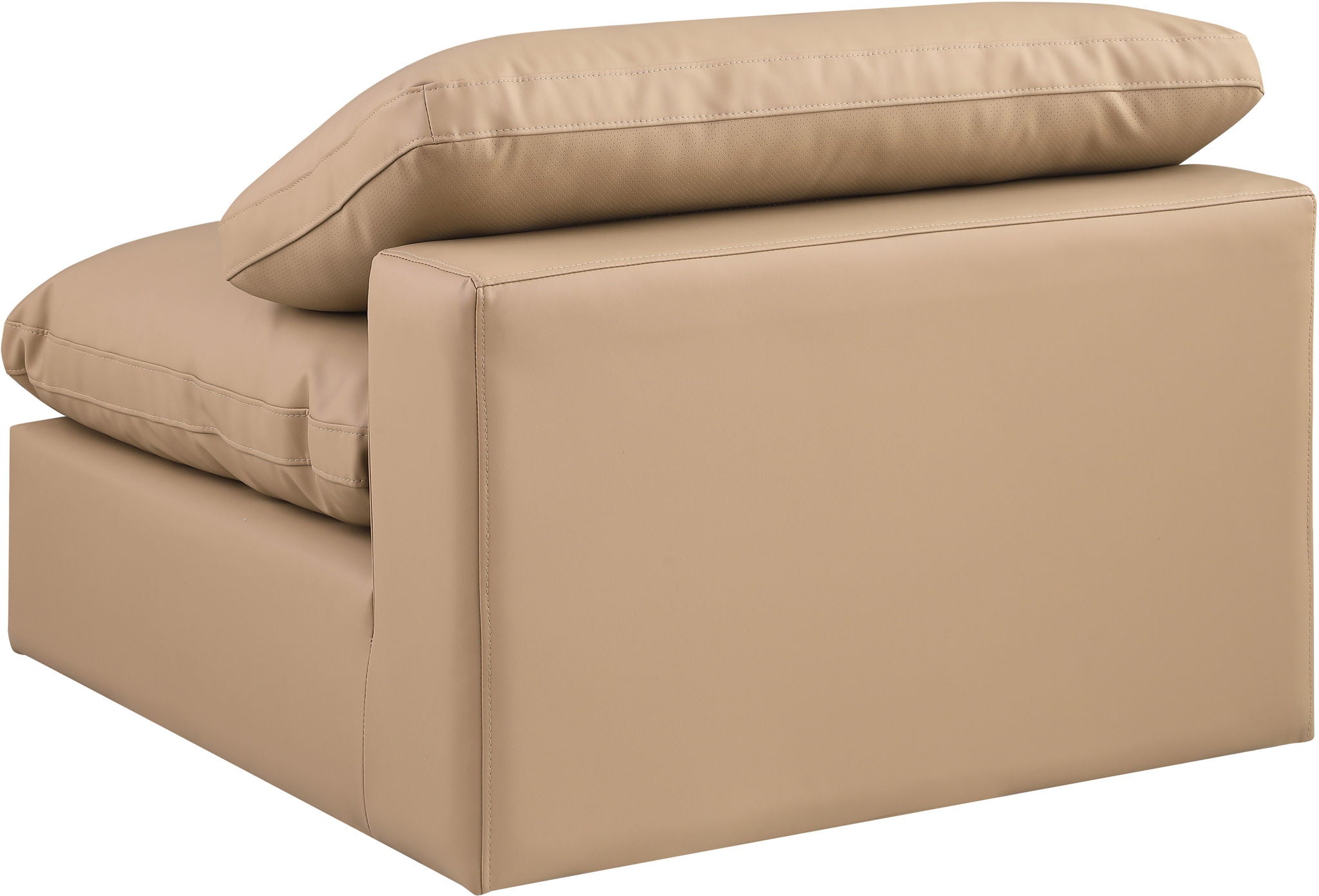 Comfy - Faux Leather Armless Chair - Tan - Urban Living Furniture (Los Angeles, CA)